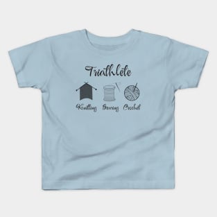 Crafting triathlete Kids T-Shirt